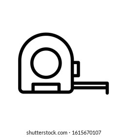 Tape measure icon design template, vector icon designed in line style, editable stroke icon on white background, can be used for web and various needs of your project