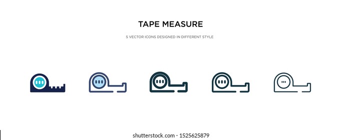 tape measure icon in different style vector illustration. two colored and black tape measure vector icons designed in filled, outline, line and stroke style can be used for web, mobile, ui