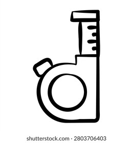 Tape Measure Icon With Dooldles Handdrawn Style For Signs and Symbols