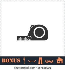 Tape measure icon flat. Simple vector symbol and bonus icon