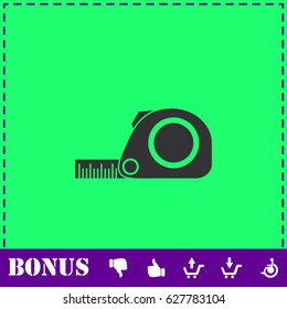 Tape measure icon flat. Simple vector symbol and bonus icon