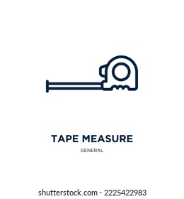 tape measure icon from general collection. Thin linear tape measure, 1, 2 outline icon isolated on white background. Line vector tape measure sign, symbol for web and mobile