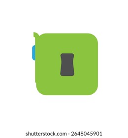 Tape Measure Icon – Green Square measurement tape vector Design