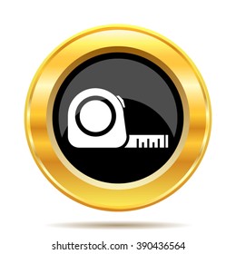 Tape measure icon. Internet button on white background. EPS10 vector.