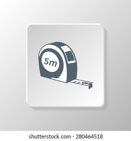 Tape measure icon, tape measure isolated, centimeter.