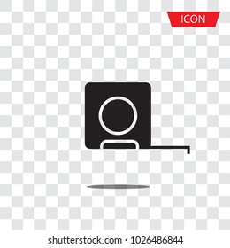 Tape measure icon isolated on transparent background.