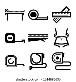 tape measure icon isolated sign symbol vector illustration - Collection of high quality black style vector icons
