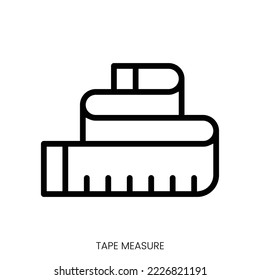 tape measure icon. Line Art Style Design Isolated On White Background