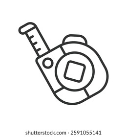 Tape measure, icon in line design. Tape measure, measuring tape, ruler, measurement, tool, construction, length on white background vector. Tape measure editable stroke icon