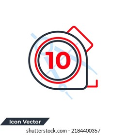 tape measure icon logo vector illustration. Roulette construction symbol template for graphic and web design collection