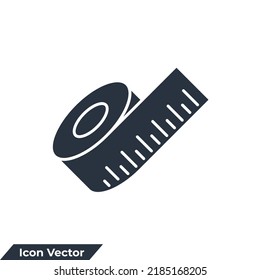 ilustración vectorial del logotipo del icono de medida de cinta. plantilla de símbolo de cinta de medida para colección de diseño gráfico y web