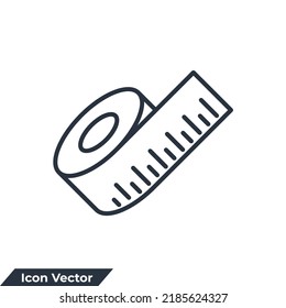 tape measure icon logo vector illustration. measure tape symbol template for graphic and web design collection