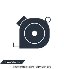 ilustración vectorial del logotipo del icono de medida de cinta. Plantilla de símbolo de cinta de medida para colección de diseño gráfico y web