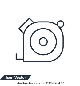 ilustración vectorial del logotipo del icono de medida de cinta. Plantilla de símbolo de cinta de medida para colección de diseño gráfico y web