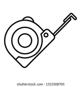 Tape measure icon. Outline tape measure vector icon for web design isolated on white background