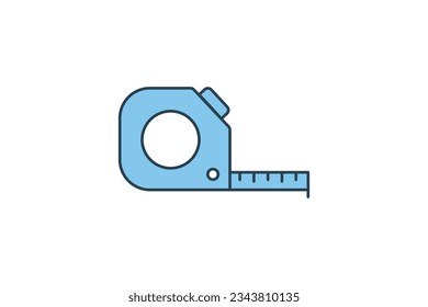 Tape Measure Icon. Icon related to measurement, construction, home improvement, applications, user interfaces. flat line icon style. Simple vector design editable