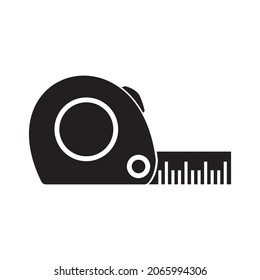 Tape measure icon. Roulette construction symbol