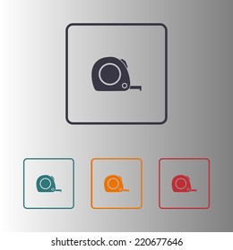  Tape measure icon. Roulette construction  simbol.
