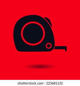  Tape measure icon. Roulette construction  symbol.