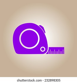  Tape measure icon. Roulette construction  simbol.