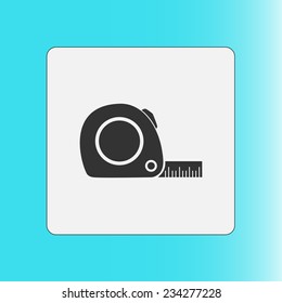  Tape measure icon. Roulette construction  simbol.