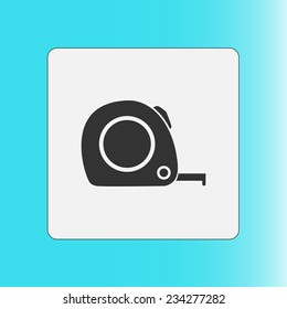  Tape measure icon. Roulette construction  simbol.