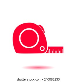  Tape measure icon. Roulette construction  simbol.