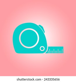 Tape measure icon. Roulette construction  simbol.