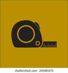  Tape measure icon. Roulette construction  symbol.