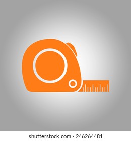  Tape measure icon. Roulette construction  simbol.