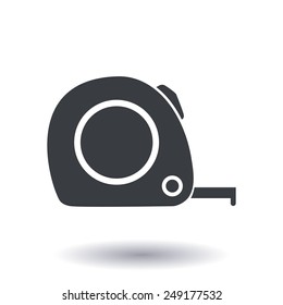  Tape measure icon. Roulette construction  simbol.