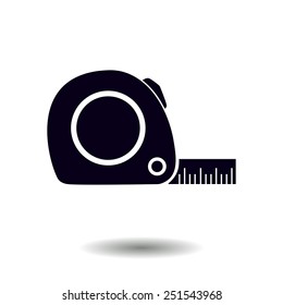  Tape measure icon. Roulette construction  simbol.