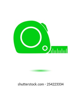  Tape measure icon. Roulette construction  simbol.
