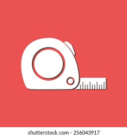  Tape measure icon. Roulette construction  simbol.