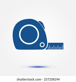 Tape measure icon. Roulette construction  symbol.