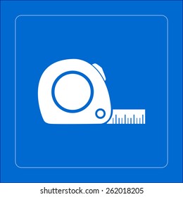  Tape measure icon. Roulette construction  symbol.