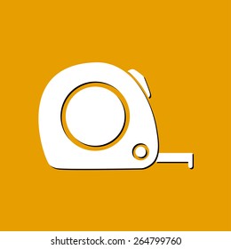  Tape measure icon. Roulette construction  simbol.