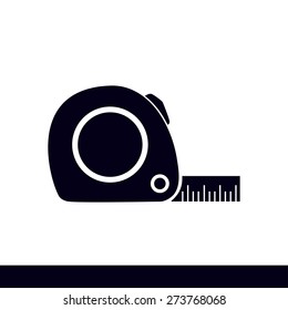  Tape measure icon. Roulette construction  simbol.