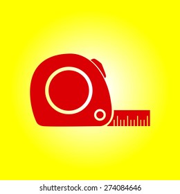  Tape measure icon. Roulette construction  simbol.