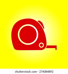  Tape measure icon. Roulette construction  simbol.