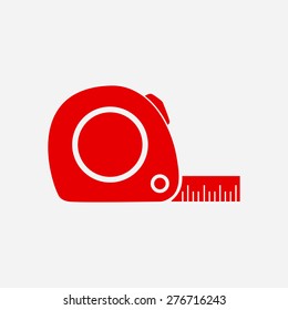  Tape measure icon. Roulette construction  simbol.