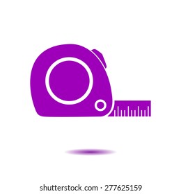  Tape measure icon. Roulette construction  simbol.