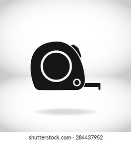  Tape measure icon. Roulette construction  simbol.