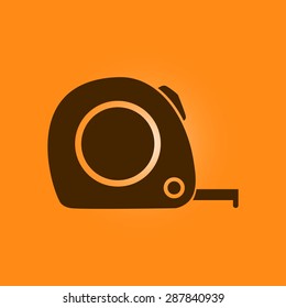  Tape measure icon. Roulette construction  simbol.
