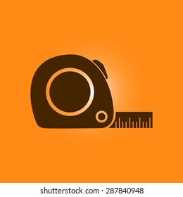 Tape measure icon. Roulette construction  simbol.