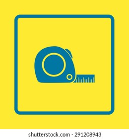  Tape measure icon. Roulette construction  simbol.