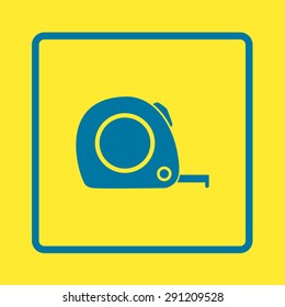  Tape measure icon. Roulette construction  simbol.
