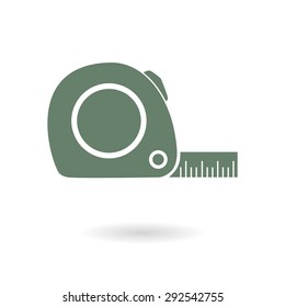  Tape measure icon. Roulette construction  simbol.