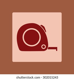  Tape measure icon. Roulette construction  simbol.