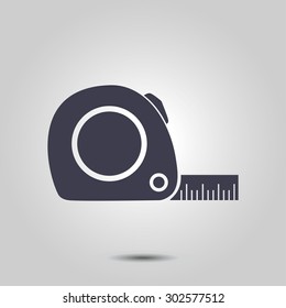  Tape measure icon. Roulette construction  simbol.